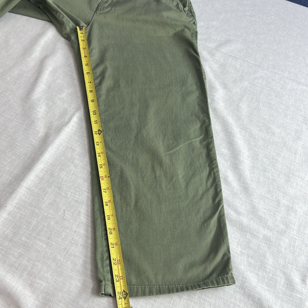 🌞 Casey & Max Vintage green casual elastic draw string capri trousers women 8 - Picture 12 of 16